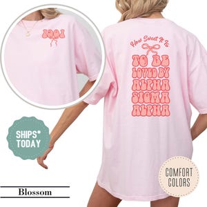 Alpha Sigma Alpha Cherish Crew Sorority T-Shirt - ASA Sorority Shirt - Big Little Reveal - Custom Sorority - Comfort Colors - Greek Gift