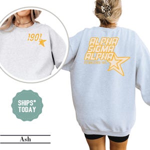 Alpha Sigma Alpha Star Pop Sorority Sweatshirt -  Sorority Hoodie - Sorority Merch - Big Little Gifts - College Greek Sweatshirt