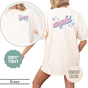 Alpha Epsilon Phi Fizzy Font Sorority T-Shirt - AEPHI Sorority Shirt - Big Little Gift - Sorority Letters - Greek Gifts - Preppy Shirt
