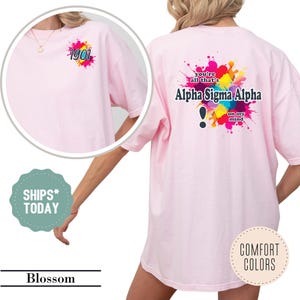 Alpha Sigma Alpha Painted Hue Sorority T-Shirt - ASA Shirt - Big Little Reveal - Sorority Apparel - Custom Sorority Personalized Gift