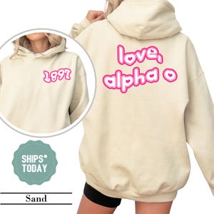 Alpha Omicron Pi Rosy Heart Sorority Sweatshirt - Alpha O Merch - Crewneck Sweatshirt - Personalized Sorority Gifts - College Greek Apparel