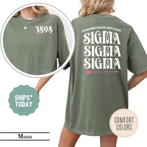 Sigma Sigma Sigma Retro Luster Sorority T-Shirt - Tri Sigma Comfort Colors Sorority Shirt - Big Little Reveal - Custom Shirt - Sorority Gift