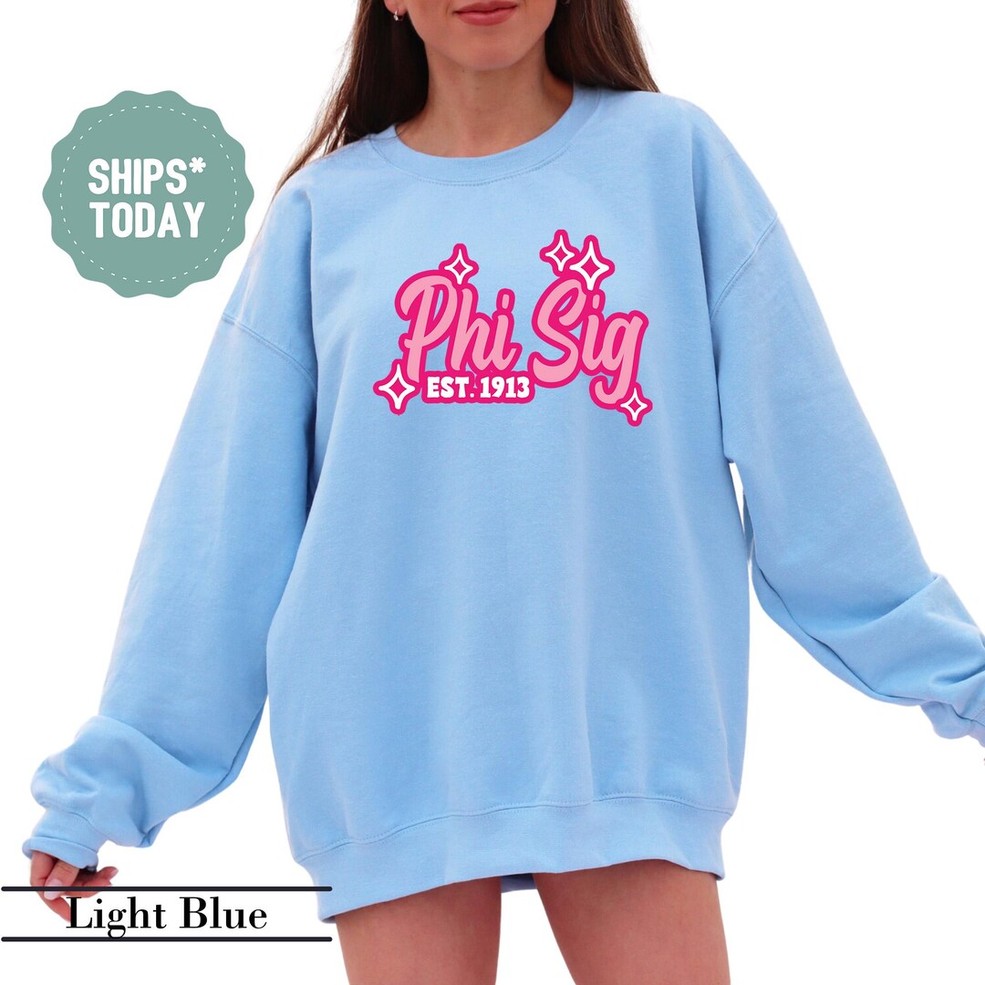 Phi Sigma Sigma Candy Cursive Sorority Sweatshirt - Phi Sig Sweatshirt ...