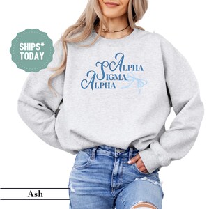 Alpha Sigma Alpha Ribbon Vow Sorority Sweatshirt - ASA Sorority Letters - Sorority Crewneck - Custom Sorority Hoodie - Big Little Gift