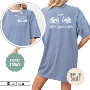 Alpha Sigma Alpha Swan Blossom Sorority T-Shirt - ASA Comfort Colors Tees - Sorority Apparel - Big Little Merch - College Greek Shirt