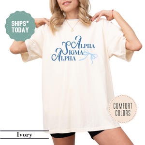 Alpha Sigma Alpha Ribbon Vow Sorority T-Shirt - ASA Sorority Letters - Sorority Gifts For Little - Custom Sorority Shirt - Big Little Reveal