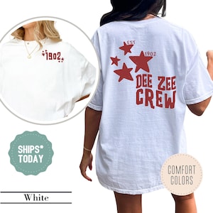 Delta Zeta Greek Crew Sorority T-Shirt - Dee Zee Sorority Apparel - Big Little Sorority Shirts - Comfort Colors Shirt - Sorority Gifts