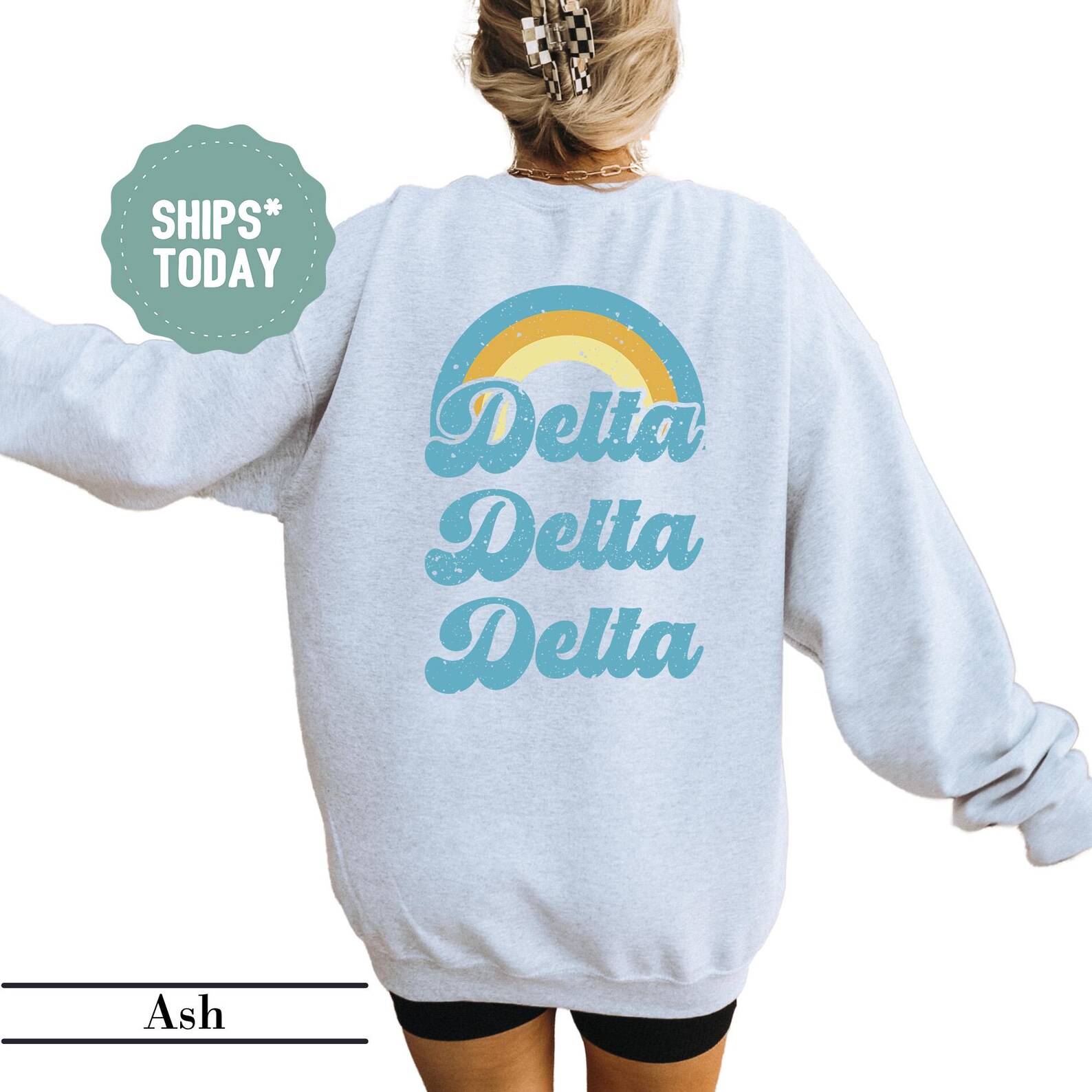 Delta Delta Delta Vibrant Rainbow Sorority Sweatshirt Tri Delta
