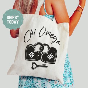 Chi Omega Kindred Knot Sorority Tote Bag - Chi O Sorority Gifts For Little - Big Little Basket - Laptop Bag - Sorority Beach Bag