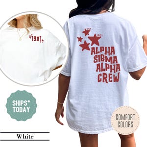 Alpha Sigma Alpha Greek Crew Sorority T-Shirt - ASA Sorority Apparel - Big Little Sorority Shirts - Comfort Colors Shirt - Sorority Gifts