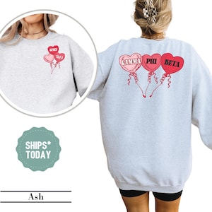Gamma Phi Beta Floating Love Sorority Sweatshirt - Gamma Phi Sweatshirt - Sorority Custom Crewneck - Personalized Sorority Gift for Little