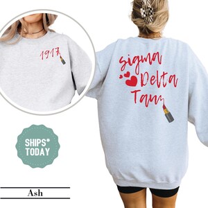 Sigma Delta Tau Velvet Tint Sorority Sweatshirt - Sig Delt Sorority Hoodie - Big Little Sorority Reveal - Greek Sweatshirt - Custom Crewneck