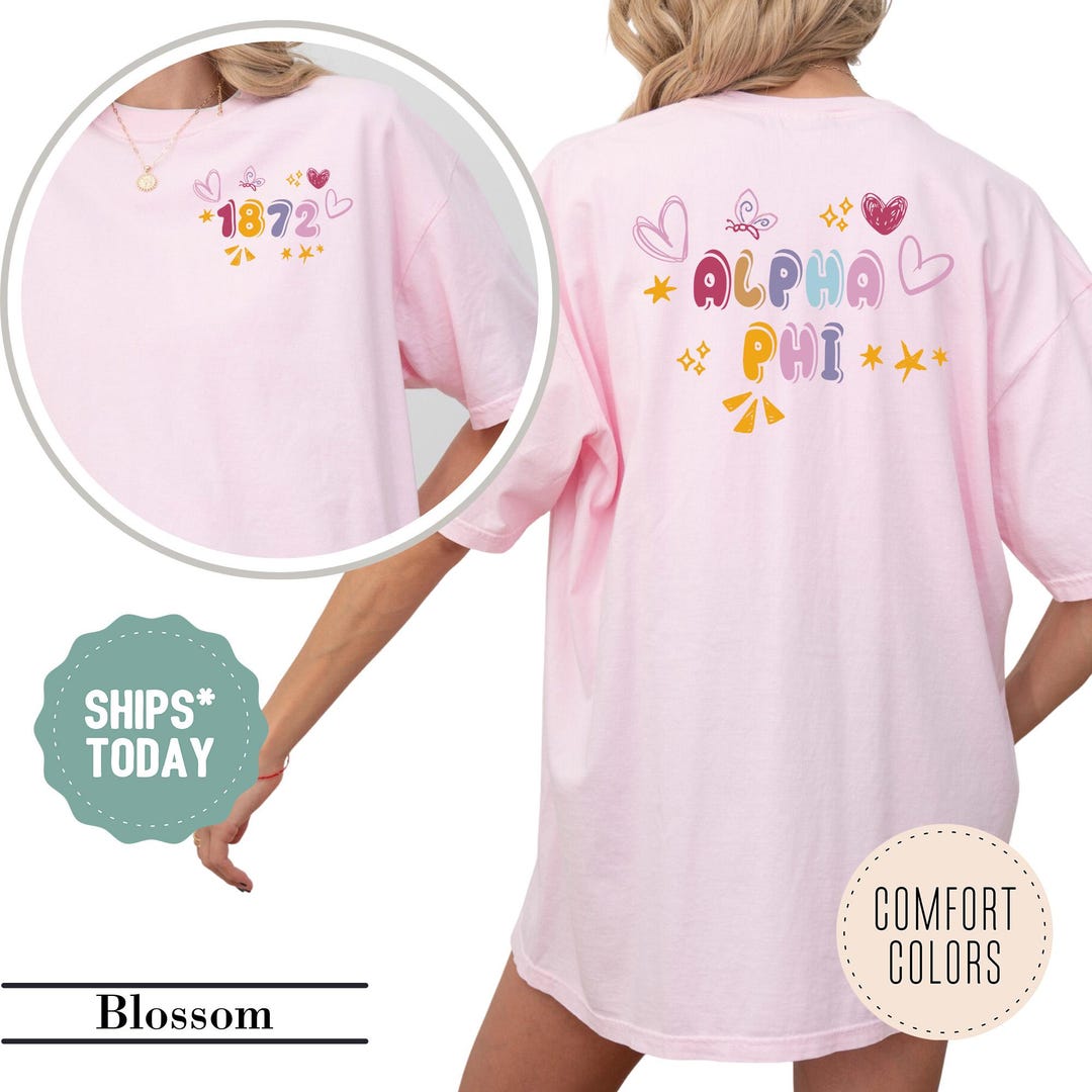 Alpha Phi T-shirt, Vibrant Retro Sorority Apparel, APHI Merch - Etsy