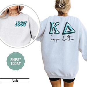 Kappa Delta Ocean Letters Sorority Sweatshirt - Kay Dee Sorority Merch - Trendy Sorority Hoodie - Sorority Letters - Sorority Gifts