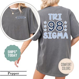 Sigma Sigma Sigma Stellar Num Sorority T-Shirt - Tri Sigma Merch - Sorority Apparel - Big Little Shirt - Sorority letters - Custom Sorority