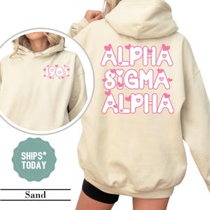 Alpha Sigma Alpha Heart Notes Sorority Sweatshirt - Alpha Sig Sorority Letters - Greek Sweatshirt - Big Little Reveal - College Apparel