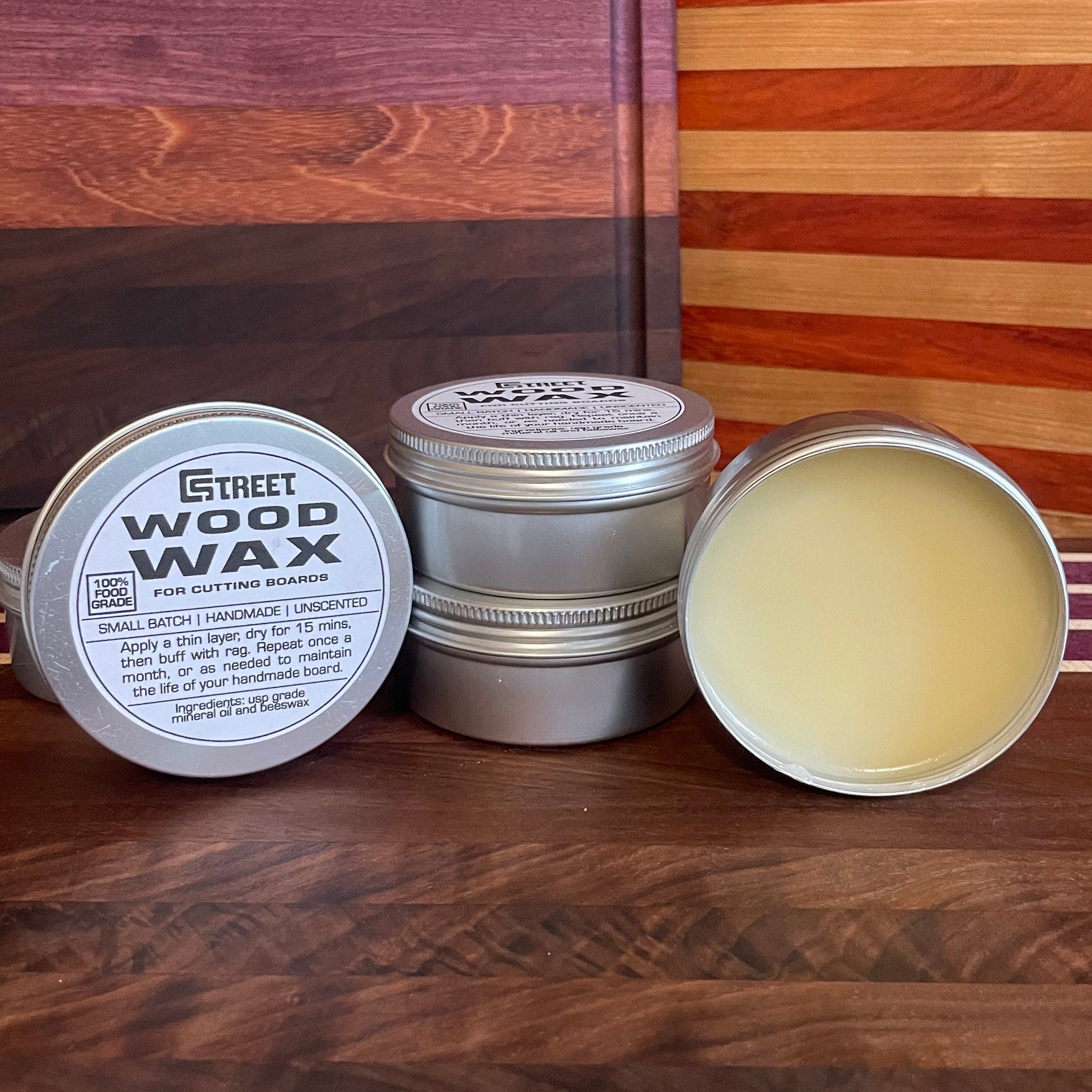 Wood Wax Made With Mineral Oil and Beeswax, Food Safe Wood Conditioner