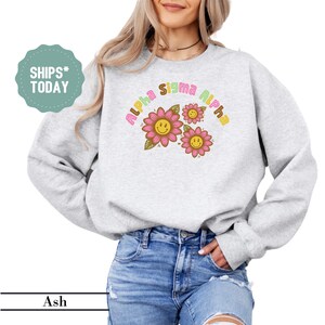 Alpha Sigma Alpha Joyful Blooms Sorority Sweatshirt -  Sorority Letters - Crewneck Sweatshirt - Big Little Sorority - Greek Sweatshirt