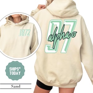 Alpha Omicron Pi Green Font Sorority Sweatshirt - Alpha O Sorority Letters - Alpha Omicron Pi Sweatshirt - Sorority Gifts - Sorority Merch