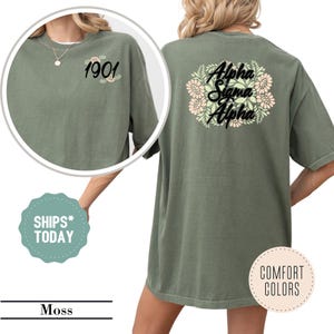 Alpha Sigma Alpha Lush Garden Sorority T-Shirt - ASA Floral Sorority Shirts - Big Little Reveal Sorority Gifts - Sorority Apparel