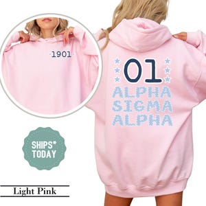 Alpha Sigma Alpha Stellar Num Sorority Sweatshirt - Sorority Hoodie - Alpha Sigma Alpha Sweatshirt - Sorority Letters - Big Little Gift