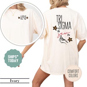 Sigma Sigma Sigma Sew In Sorority T-Shirt - Tri Sigma Shirt - Big Little Basket - Sorority Apparel - Comfort Colors - Custom Sorority