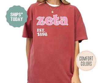 Zeta Tau Alpha Blush Notes Sorority T-Shirt - ZETA Comfort Colors Shirt - Sorority Letters - Big Little Sorority Gift - Sorority Apparel