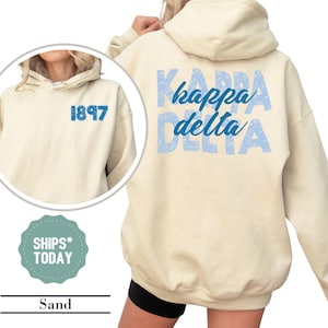 Kappa Delta Blue Letters Sorority Sweatshirt - Kay Dee Sorority Apparel - Sorority Letters - Greek Sweatshirt - Sorority Gifts