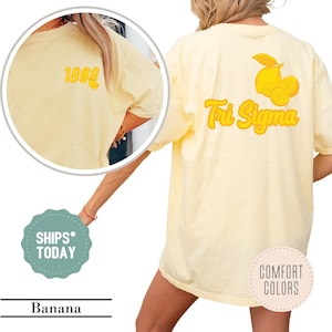 Sigma Sigma Sigma Limonella Sorority T-Shirt - Tri Sigma Shirt - Sorority Apparel - Comfort Colors Shirt - Sorority Letters - Big Little