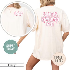 Alpha Epsilon Phi Heart Notes Sorority T-Shirt - AEPHI Merch - Sorority Apparel - Greek Gifts - Big Little Shirts - Sorority Letters