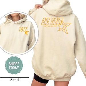 Sigma Delta Tau Star Pop Sorority Sweatshirt - Sig Delt Sorority Hoodie - Sorority Merch - Big Little Gifts - College Greek Sweatshirt
