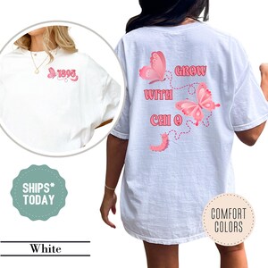 Chi Omega Grow With Sorority T-Shirt - Chi O Shirt - Big Little Shirts Sorority Reveal - Greek Recruitment Gift - Sorority Apparel