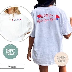 Alpha Sigma Alpha Bliss Heart Sorority T-Shirt - ASA Sorority Apparel - Big Little Sorority Gifts - Comfort Colors - Cute Sorority Shirt