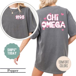 Chi Omega Heart Notes Sorority T-Shirt - Chi O Merch - Sorority Apparel - Greek Gifts - Big Little Shirts - Sorority Letters - Rush Shirt
