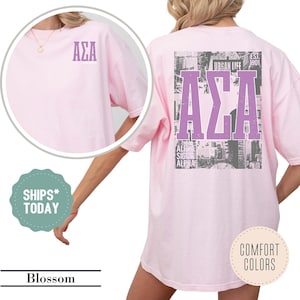 Alpha Sigma Alpha Greek Beat Sorority T-Shirt - ASA Comfort Colors Sorority Shirt - Big Little Sorority Reveal Gift - Sorority Apparel