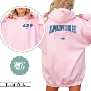 Alpha Epsilon Phi Pink Stride Sorority Sweatshirt - AEPHI Merch - Sorority Letters - Big Little Basket - Sorority Apparel - Sorority Gifts