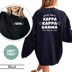 Kappa Kappa Gamma Ivory Letters Sorority Sweatshirt - KAPPA Crewneck Sweatshirt - Sorority Gifts - Bid Day Sorority Merch - Rush Sweatshirt