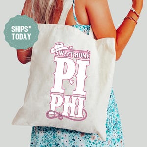 Pi Beta Phi Hat & Rope Sorority Tote Bag - Pi Phi Tote Bag - Sorority Merch - Sorority Gifts - Big Little Basket - Personalized Gifts