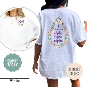 Alpha Sigma Alpha Petal Ring Sorority T-Shirt - ASA Comfort Colors Shirt - Sorority Gifts For Little - Big Little Gift - Sorority Apparel