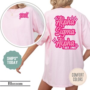 Alpha Sigma Alpha Glitter Grove Sorority T-Shirt - ASA Personalized Shirt - Sorority Custom Shirt - Big Little Reveal - Sorority Apparel