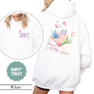 Pi Beta Phi Floral Letter Sorority Sweatshirt - Pi Phi Sorority Hoodie - Sorority Apparel - Sorority Crewneck - Sorority Gifts