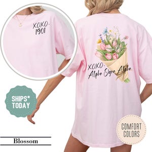 Alpha Sigma Alpha Floral Vow Sorority T-Shirt - ASA Shirt - Big Little Shirts Sorority Reveal - Sorority Gifts - Sorority Letters
