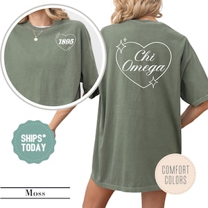 Chi Omega Faded Heart Sorority T-Shirt - Chi O Comfort Colors Shirt - Big Little Shirts - Sorority Recruitment Gift - Greek Apparel