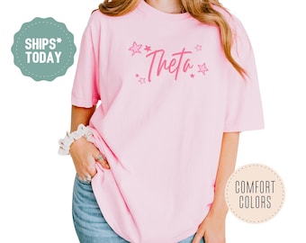 Kappa Alpha Theta Glow Star Sorority T-Shirt - THETA Shirt - Big Little Shirts Sorority Reveal - Sorority Letters - Greek Life Shirt