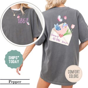 Pi Beta Phi Floral Letter Sorority T-Shirt - Pi Phi Sorority Letters - Sorority Apparel - Cute Sorority Shirt - Sorority Gifts