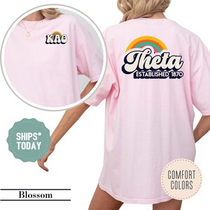 Kappa Alpha Theta Bright Horizon Sorority T-Shirt - THETA Sorority Letters - Big Little Reveal - Sorority Rush Shirt - Sorority Apparel