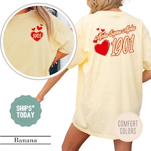 Alpha Sigma Alpha Popping Heart Sorority T-Shirt - ASA Comfort Colors Shirt - Alpha Sigma Alpha Shirt - Sorority Letters - Sorority Gifts