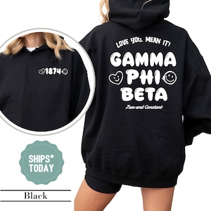 Gamma Phi Beta Ivory Letters Sorority Sweatshirt - Gamma Phi Crewneck Sweatshirt - Sorority Gifts - Bid Day Sorority Merch - Rush Sweatshirt