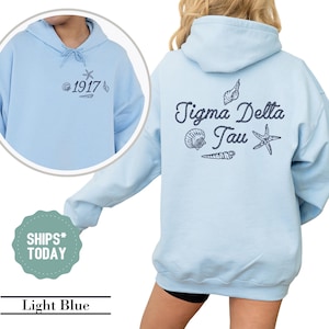 Sigma Delta Tau Ocean Shells Sorority Sweatshirt - Sig Delt Sorority Merch - Sorority Gifts - Big Little Sorority Reveal - Sorority Letter