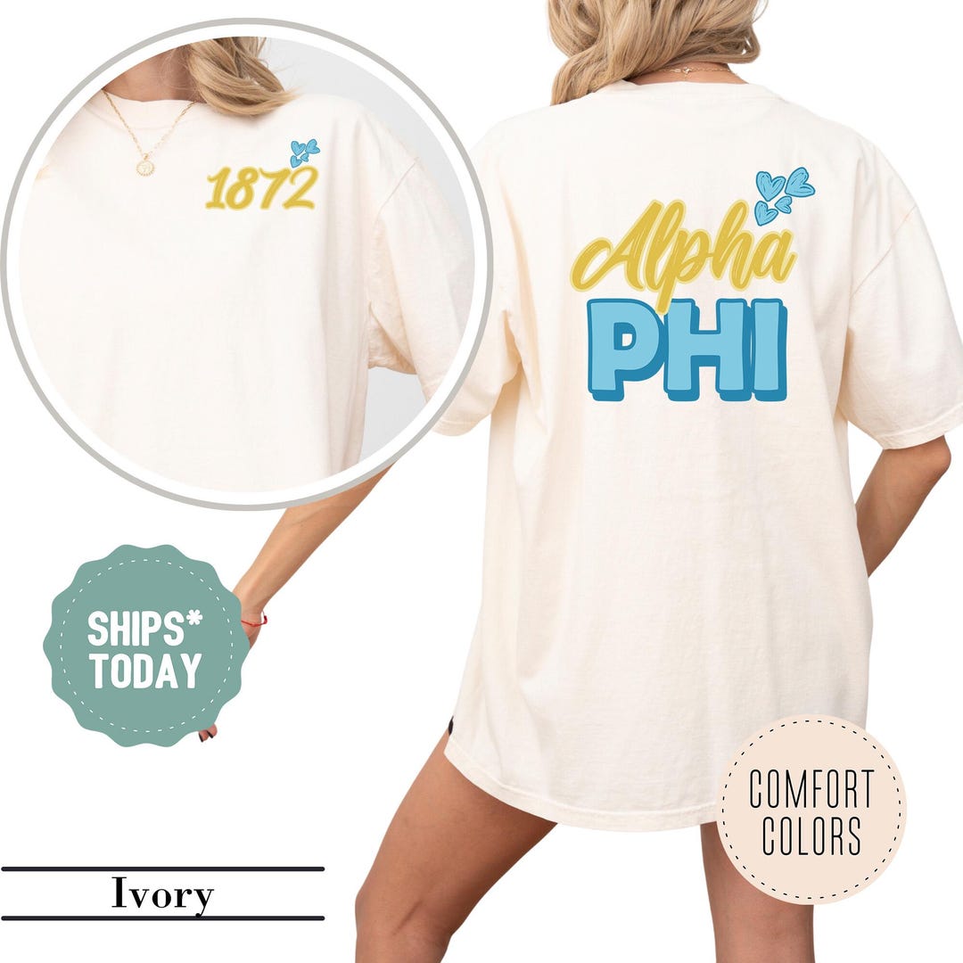 Alpha Phi Blossom Letters Sorority T-shirt - APHI Sorority Apparel ...
